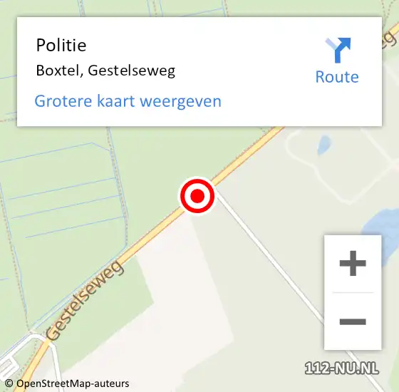 Locatie op kaart van de 112 melding: Politie Boxtel, Gestelseweg op 4 april 2021 19:57