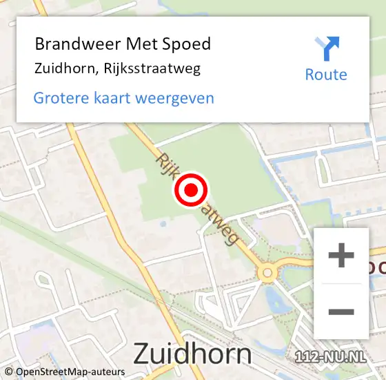 Locatie op kaart van de 112 melding: Brandweer Met Spoed Naar Zuidhorn, Rijksstraatweg op 4 april 2021 21:32