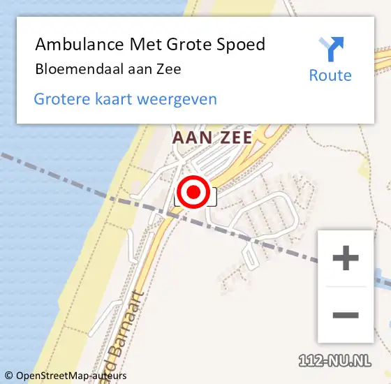 Locatie op kaart van de 112 melding: Ambulance Met Grote Spoed Naar Bloemendaal aan Zee op 5 april 2021 05:05