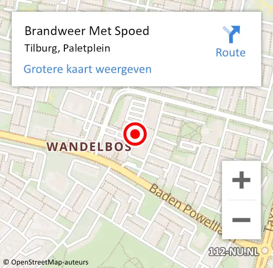 Locatie op kaart van de 112 melding: Brandweer Met Spoed Naar Tilburg, Umberstraat op 5 april 2021 13:39