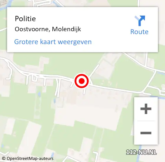 Locatie op kaart van de 112 melding: Politie Oostvoorne, Molendijk op 5 april 2021 14:52