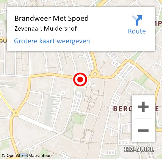 Locatie op kaart van de 112 melding: Brandweer Met Spoed Naar Zevenaar, Muldershof op 5 april 2021 15:09