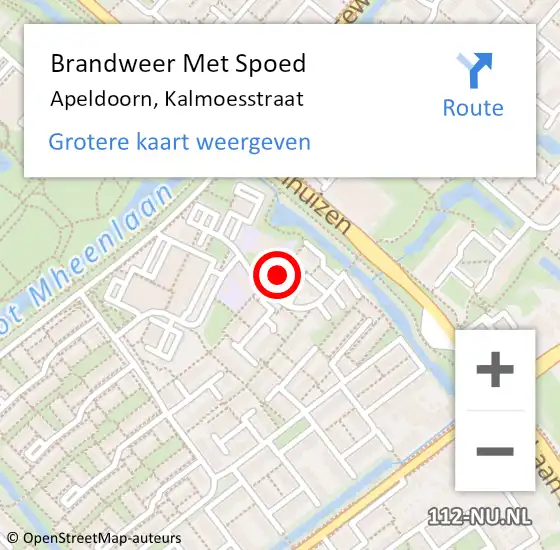 Locatie op kaart van de 112 melding: Brandweer Met Spoed Naar Apeldoorn, Kalmoesstraat op 5 april 2021 15:18