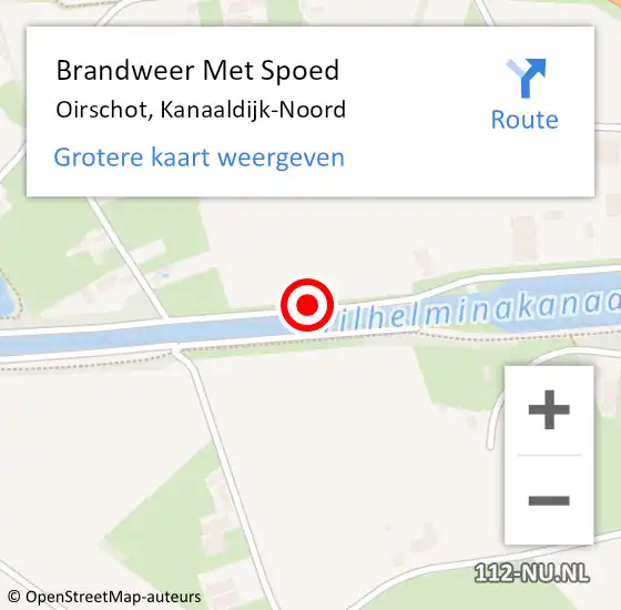 Locatie op kaart van de 112 melding: Brandweer Met Spoed Naar Oirschot, Kanaaldijk-Noord op 5 april 2021 15:53