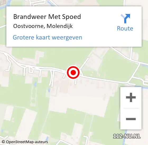 Locatie op kaart van de 112 melding: Brandweer Met Spoed Naar Oostvoorne, Molendijk op 5 april 2021 17:27