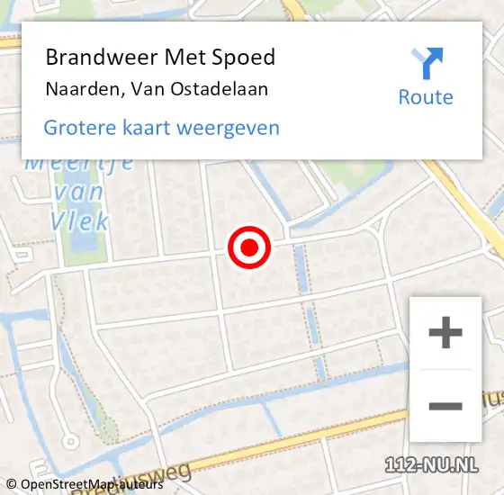Locatie op kaart van de 112 melding: Brandweer Met Spoed Naar Naarden, Van Ostadelaan op 5 april 2021 19:29
