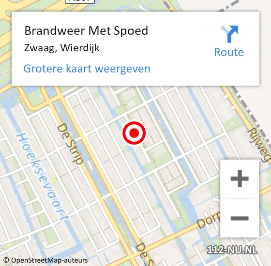 Locatie op kaart van de 112 melding: Brandweer Met Spoed Naar Zwaag, Wierdijk op 5 april 2021 19:33