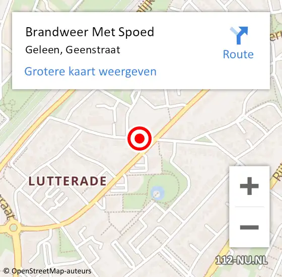 Locatie op kaart van de 112 melding: Brandweer Met Spoed Naar Geleen, Geenstraat op 6 april 2021 08:31