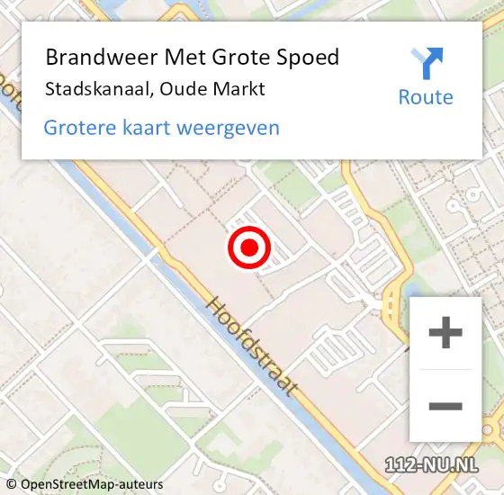 Locatie op kaart van de 112 melding: Brandweer Met Grote Spoed Naar Stadskanaal, Oude Markt op 6 april 2021 08:50