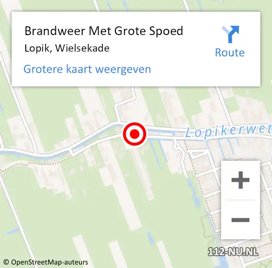 Locatie op kaart van de 112 melding: Brandweer Met Grote Spoed Naar Lopik, Wielsekade op 6 april 2021 08:55