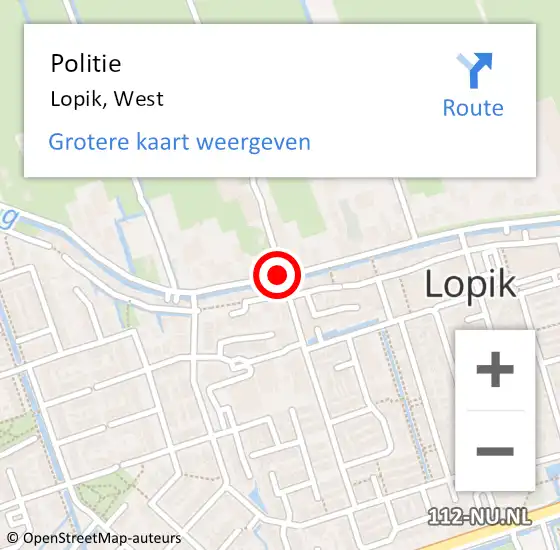 Locatie op kaart van de 112 melding: Politie Lopik, West op 6 april 2021 08:56