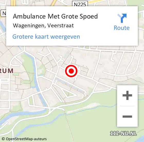 Locatie op kaart van de 112 melding: Ambulance Met Grote Spoed Naar Wageningen, Veerstraat op 6 april 2021 12:29