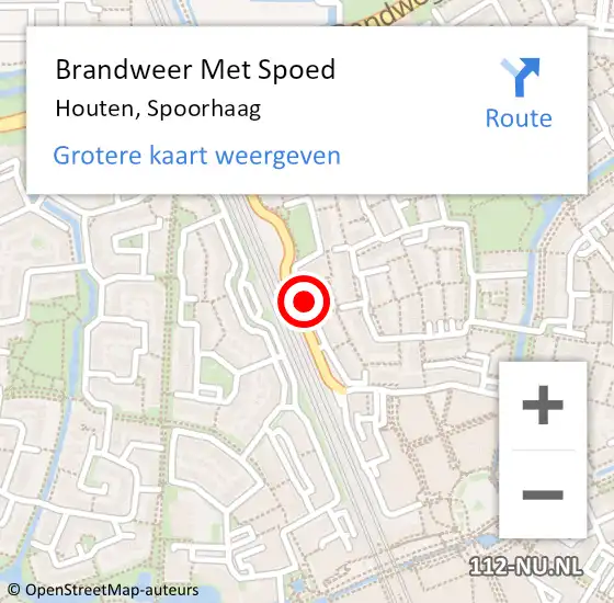 Locatie op kaart van de 112 melding: Brandweer Met Spoed Naar Houten, Spoorhaag op 6 april 2021 13:09