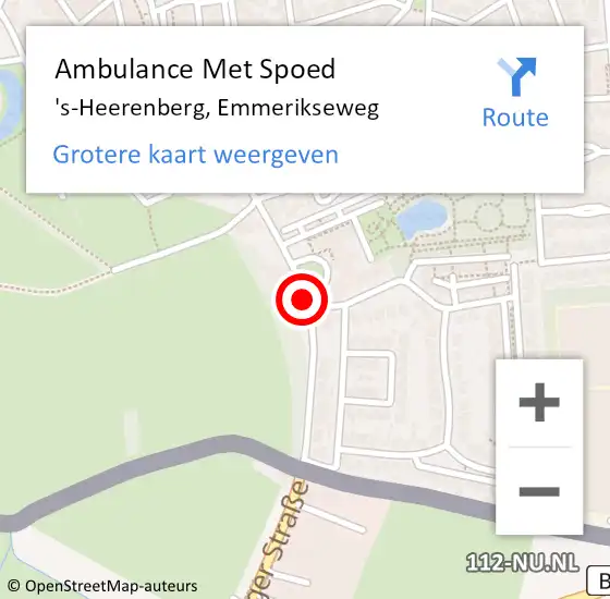 Locatie op kaart van de 112 melding: Ambulance Met Spoed Naar 's-Heerenberg, Emmerikseweg op 6 april 2021 13:25
