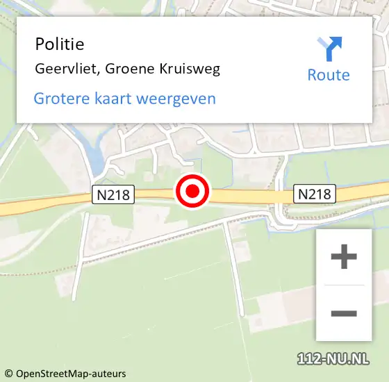 Locatie op kaart van de 112 melding: Politie Geervliet, Groene Kruisweg op 6 april 2021 14:11