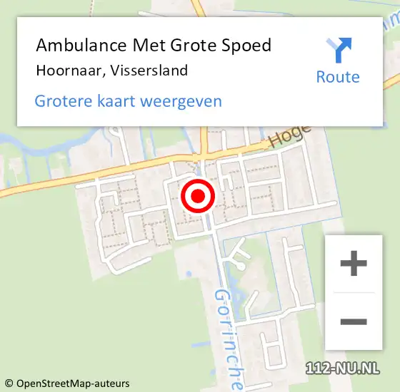 Locatie op kaart van de 112 melding: Ambulance Met Grote Spoed Naar Hoornaar, Vissersland op 6 april 2021 15:24