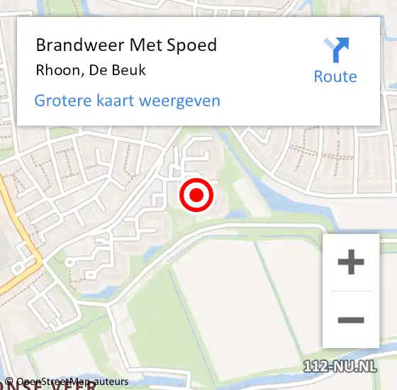 Locatie op kaart van de 112 melding: Brandweer Met Spoed Naar Rhoon, De Beuk op 6 april 2021 15:56