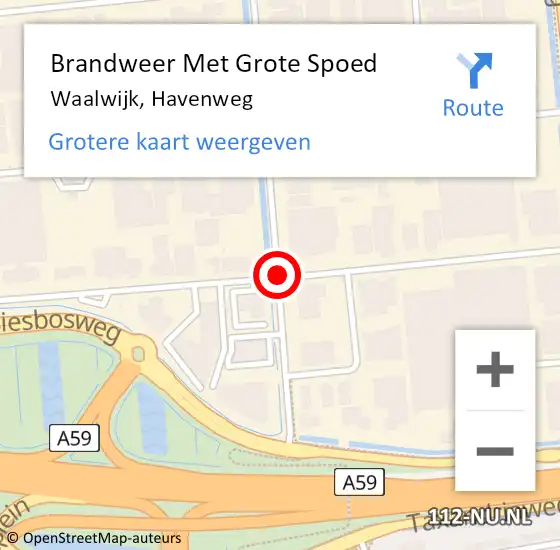 Locatie op kaart van de 112 melding: Brandweer Met Grote Spoed Naar Waalwijk, Havenweg op 6 april 2021 17:45