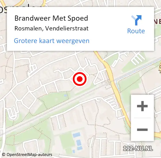 Locatie op kaart van de 112 melding: Brandweer Met Spoed Naar Rosmalen, Vendelierstraat op 6 april 2021 18:32