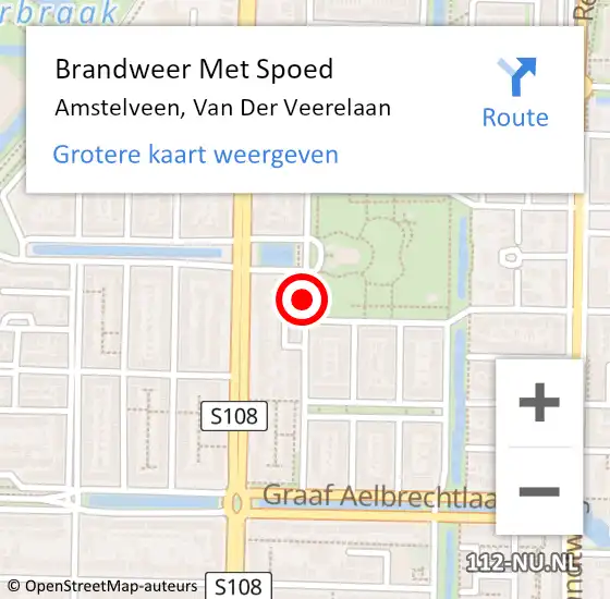 Locatie op kaart van de 112 melding: Brandweer Met Spoed Naar Amstelveen, Van Der Veerelaan op 6 april 2021 18:43