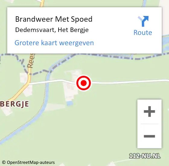 Locatie op kaart van de 112 melding: Brandweer Met Spoed Naar Dedemsvaart, Het Bergje op 6 april 2021 20:06