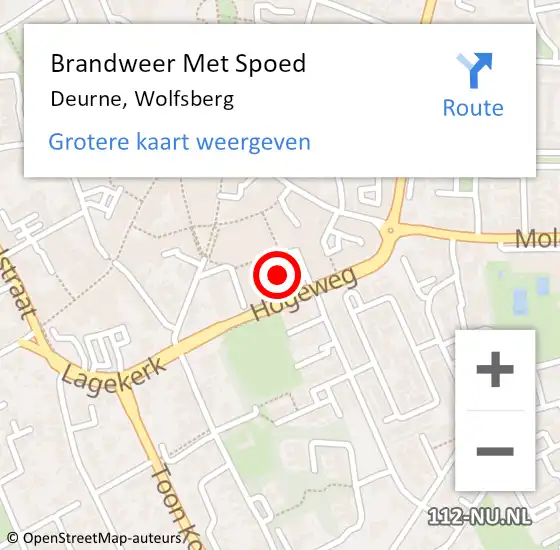 Locatie op kaart van de 112 melding: Brandweer Met Spoed Naar Deurne, Wolfsberg op 6 april 2021 20:19