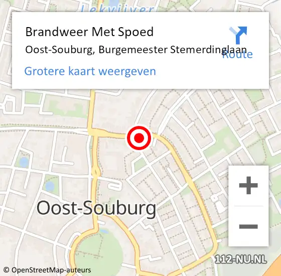 Locatie op kaart van de 112 melding: Brandweer Met Spoed Naar Oost-Souburg, Burgemeester Stemerdinglaan op 6 april 2021 20:55