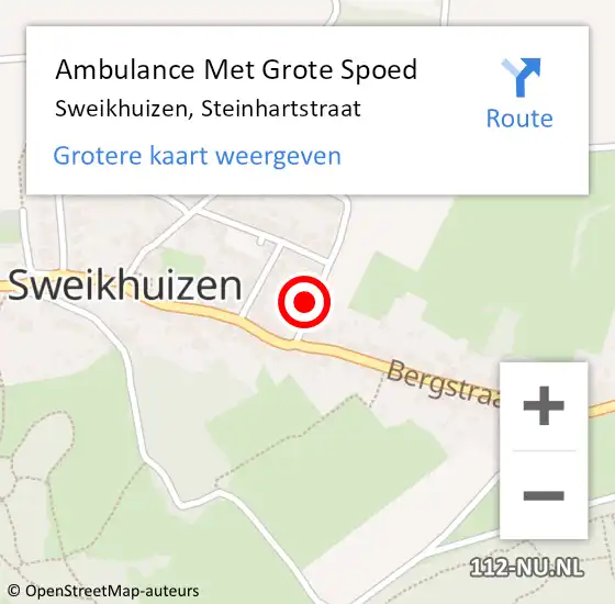 Locatie op kaart van de 112 melding: Ambulance Met Grote Spoed Naar Sweikhuizen, Steinhartstraat op 7 juni 2014 05:41