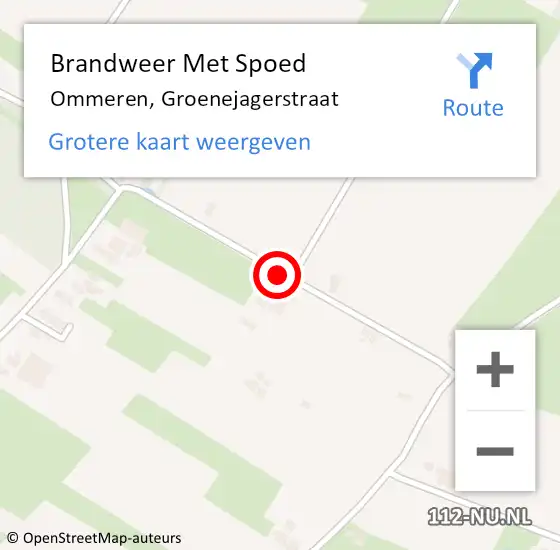 Locatie op kaart van de 112 melding: Brandweer Met Spoed Naar Ommeren, Groenejagerstraat op 7 april 2021 05:16