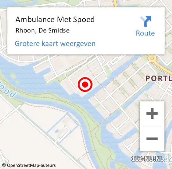 Locatie op kaart van de 112 melding: Ambulance Met Spoed Naar Rhoon, De Smidse op 7 april 2021 09:07