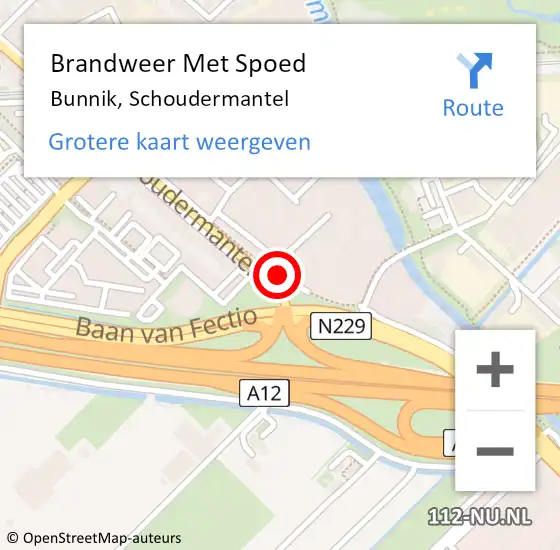 Locatie op kaart van de 112 melding: Brandweer Met Spoed Naar Bunnik, Schoudermantel op 7 juni 2014 07:03