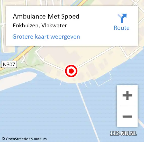 Locatie op kaart van de 112 melding: Ambulance Met Spoed Naar Enkhuizen, Vlakwater op 7 april 2021 10:42