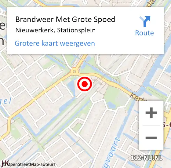 Locatie op kaart van de 112 melding: Brandweer Met Grote Spoed Naar Nieuwerkerk, Stationsplein op 7 april 2021 12:57