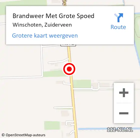 Locatie op kaart van de 112 melding: Brandweer Met Grote Spoed Naar Winschoten, Zuiderveen op 7 april 2021 16:06