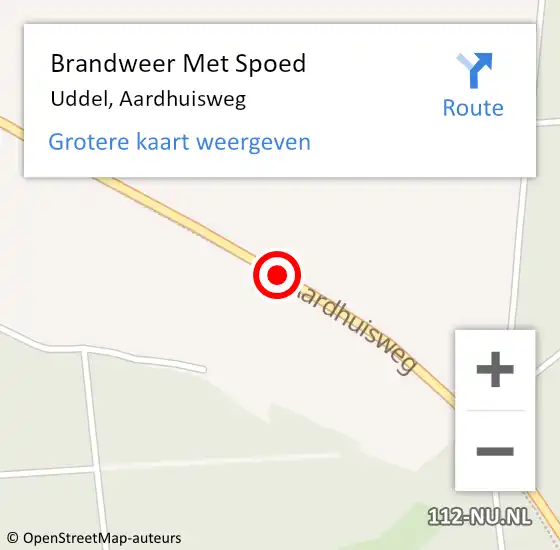 Locatie op kaart van de 112 melding: Brandweer Met Spoed Naar Uddel, Aardhuisweg op 7 april 2021 16:52