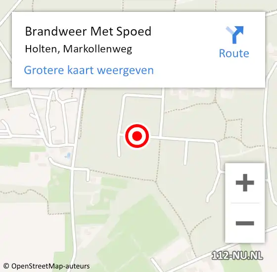 Locatie op kaart van de 112 melding: Brandweer Met Spoed Naar Holten, Markollenweg op 7 april 2021 20:03