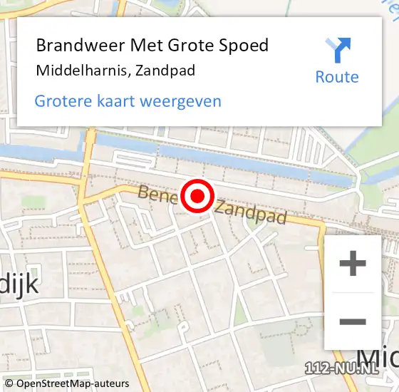 Locatie op kaart van de 112 melding: Brandweer Met Grote Spoed Naar Middelharnis, Zandpad op 7 april 2021 23:07