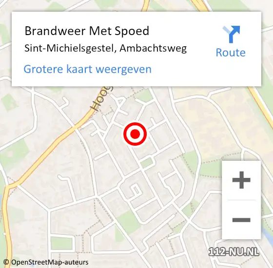 Locatie op kaart van de 112 melding: Brandweer Met Spoed Naar Sint-Michielsgestel, Ambachtsweg op 8 april 2021 02:53