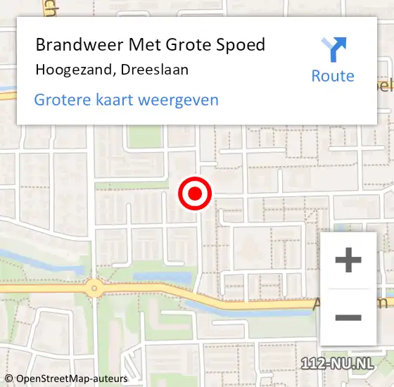 Locatie op kaart van de 112 melding: Brandweer Met Grote Spoed Naar Hoogezand, Dreeslaan op 8 april 2021 03:58