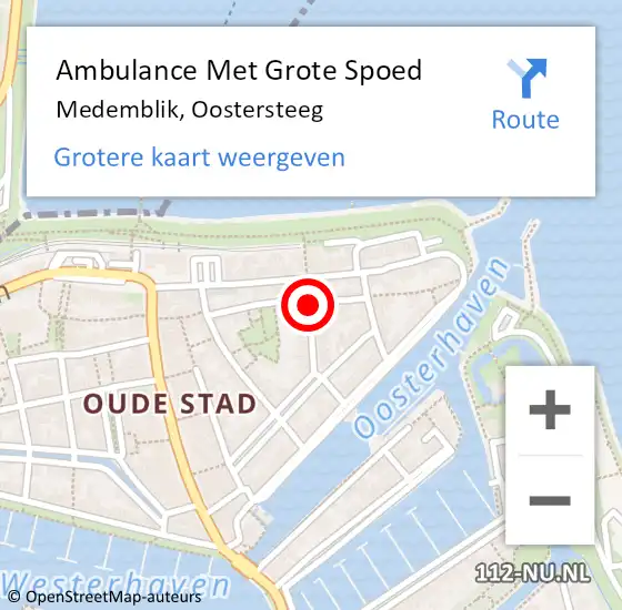 Locatie op kaart van de 112 melding: Ambulance Met Grote Spoed Naar Medemblik, Oostersteeg op 8 april 2021 04:11