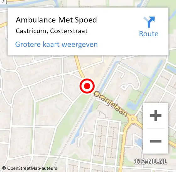 Locatie op kaart van de 112 melding: Ambulance Met Spoed Naar Castricum, Costerstraat op 8 april 2021 05:32