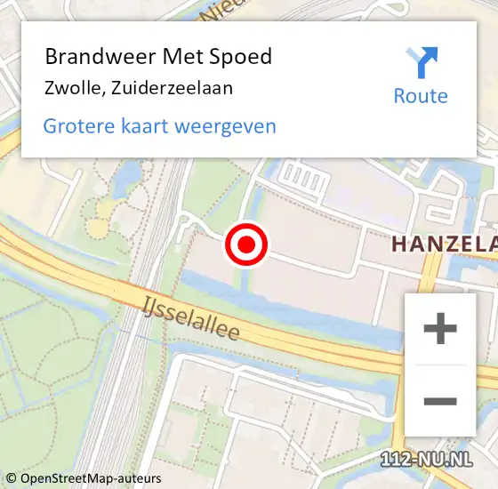 Locatie op kaart van de 112 melding: Brandweer Met Spoed Naar Zwolle, Zuiderzeelaan op 8 april 2021 07:13
