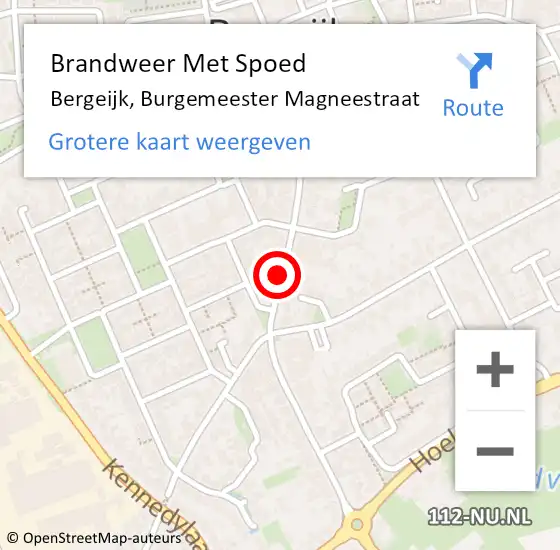 Locatie op kaart van de 112 melding: Brandweer Met Spoed Naar Bergeijk, Burgemeester Magneestraat op 8 april 2021 07:35