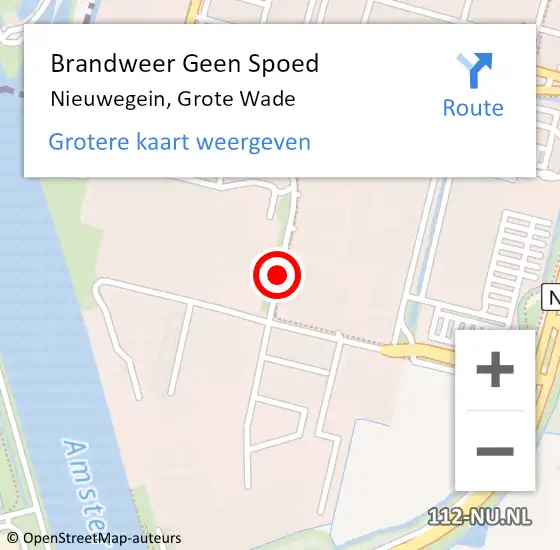 Locatie op kaart van de 112 melding: Brandweer Geen Spoed Naar Nieuwegein, Grote Wade op 8 april 2021 08:17