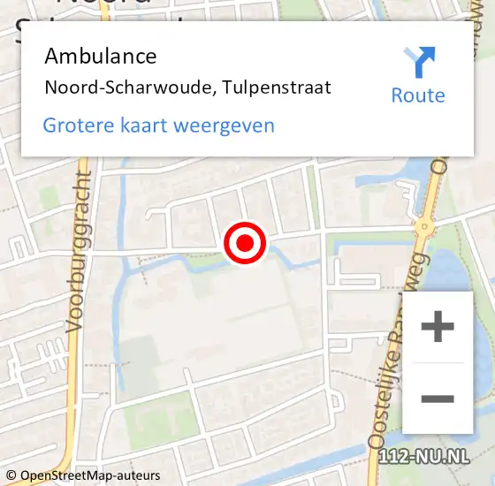 Locatie op kaart van de 112 melding: Ambulance Noord-Scharwoude, Tulpenstraat op 8 april 2021 08:30