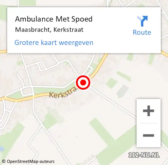 Locatie op kaart van de 112 melding: Ambulance Met Spoed Naar Maasbracht, Kerkstraat op 8 april 2021 09:15