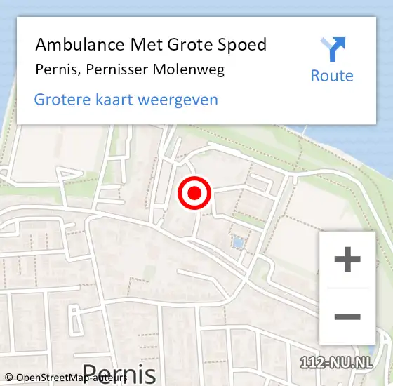 Locatie op kaart van de 112 melding: Ambulance Met Grote Spoed Naar Pernis, Pernisser Molenweg op 8 april 2021 10:30