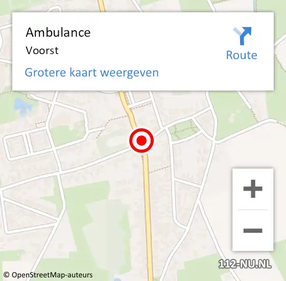 Locatie op kaart van de 112 melding: Ambulance Voorst op 8 april 2021 11:06