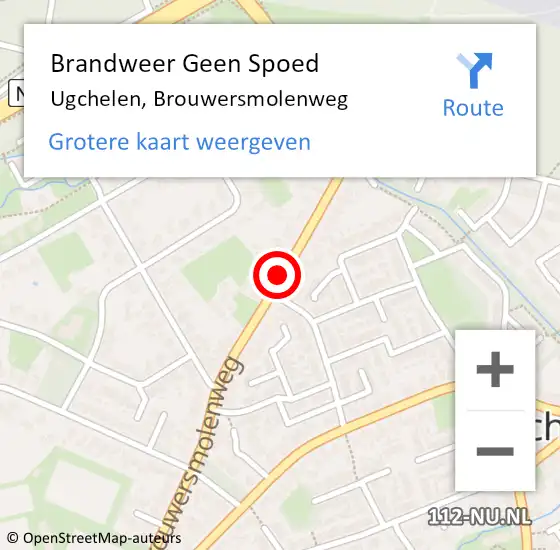 Locatie op kaart van de 112 melding: Brandweer Geen Spoed Naar Ugchelen, Brouwersmolenweg op 8 april 2021 12:14