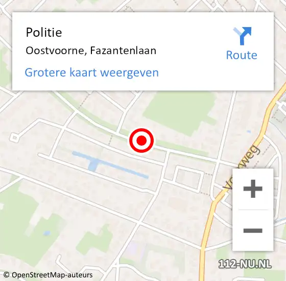 Locatie op kaart van de 112 melding: Politie Oostvoorne, Fazantenlaan op 8 april 2021 12:37